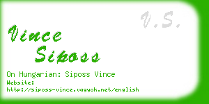 vince siposs business card